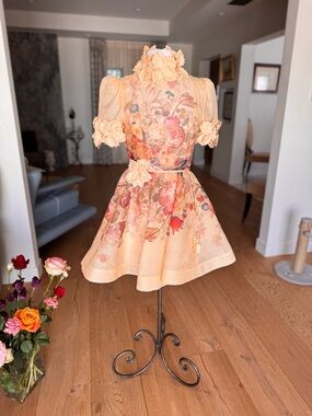 ZIMMERMANN Luminosity High Tide Lift off Flower Mini Dress